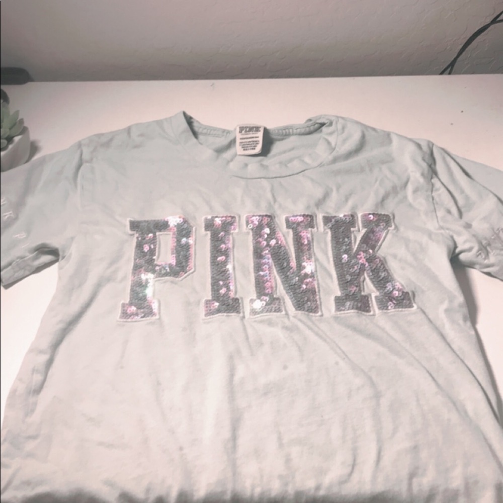 Cute baby blue crop top from PINK